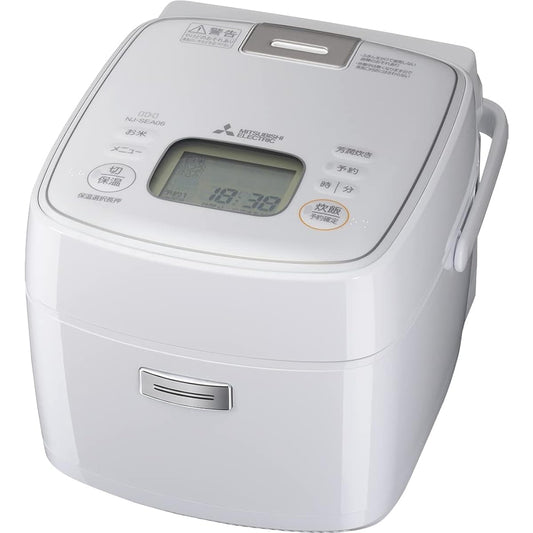 Mitsubishi Electric Rice Cooker, 3.5 Cups, IH Type, Made in Japan, Living Alone, Binchotan Charcoal Cooker, Hojun Cooker, Pure White NJ-SEA06-W