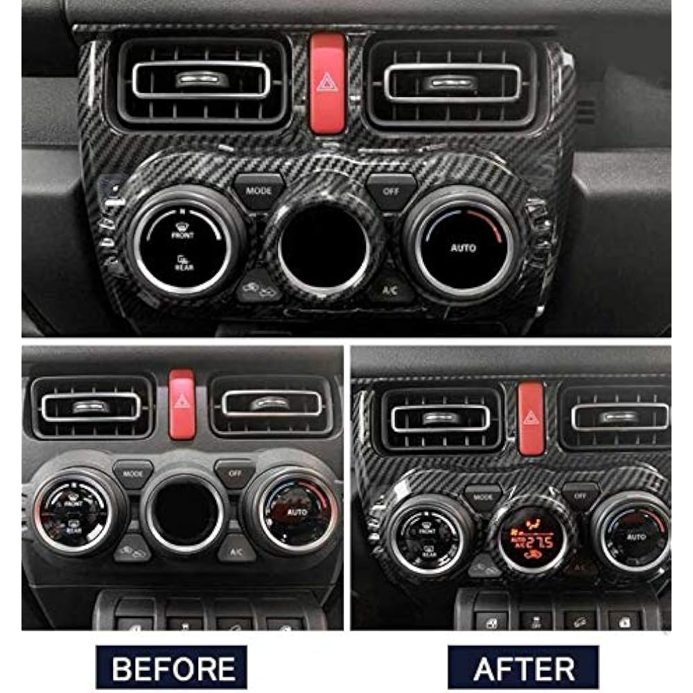 New Suzuki Jimny Air Conditioner Panel Cover, Jimny Sierra JB64 JB74 Air Conditioner Switch Panel, Interior Parts, Accessories, Interior Panel, Easy Installation, Dedicated Design (Carbon Style)