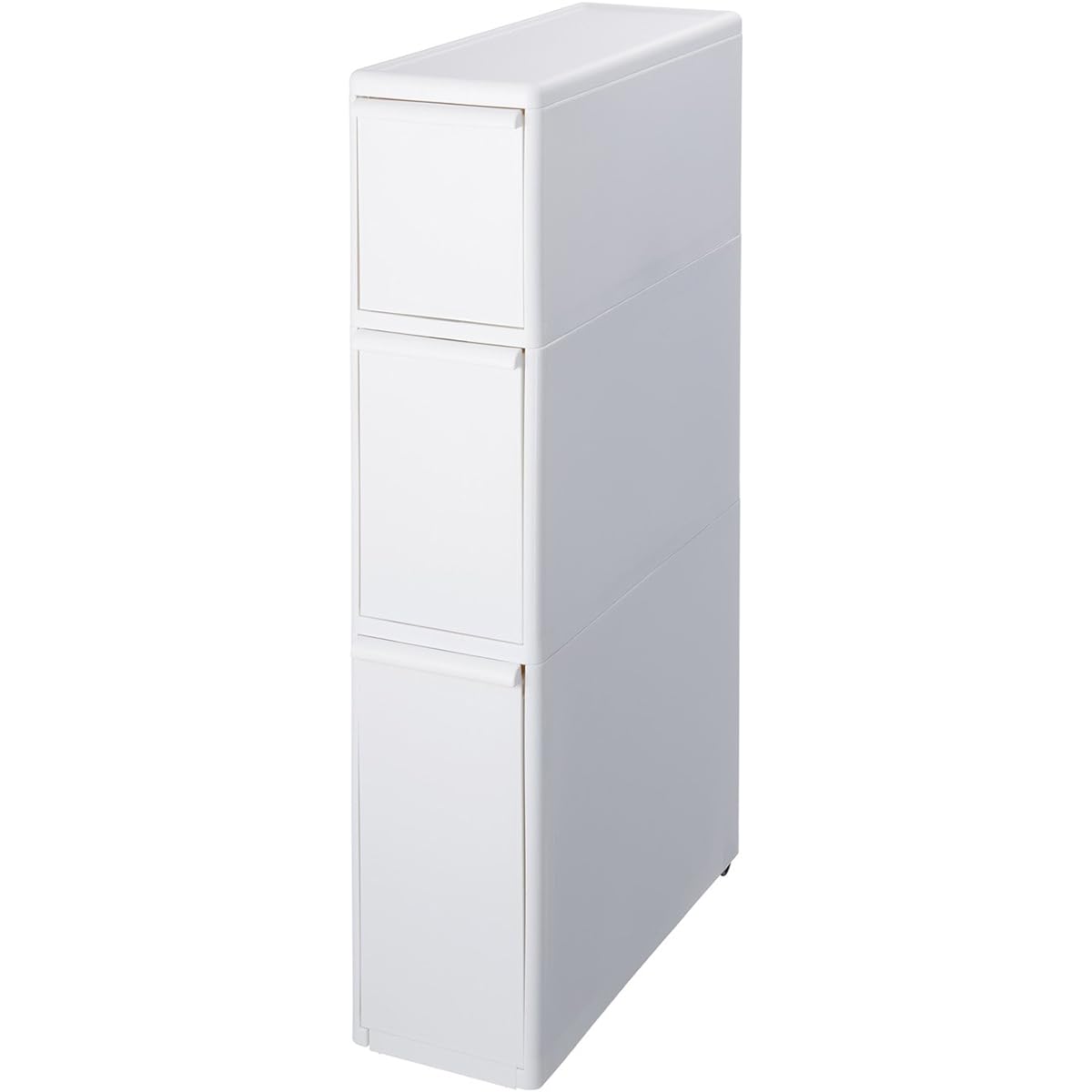 Like-it Kitchen Storage Gap Drawer Slim 3 Tiers Width 17 x Depth 46.5 x Height 82 cm All White Made in Japan TS-111L Hide Storage Width 17 cm Dead Space Storage Utilize Gap Retort Food Storage Retort Curry Disaster Prevention Food Stock
