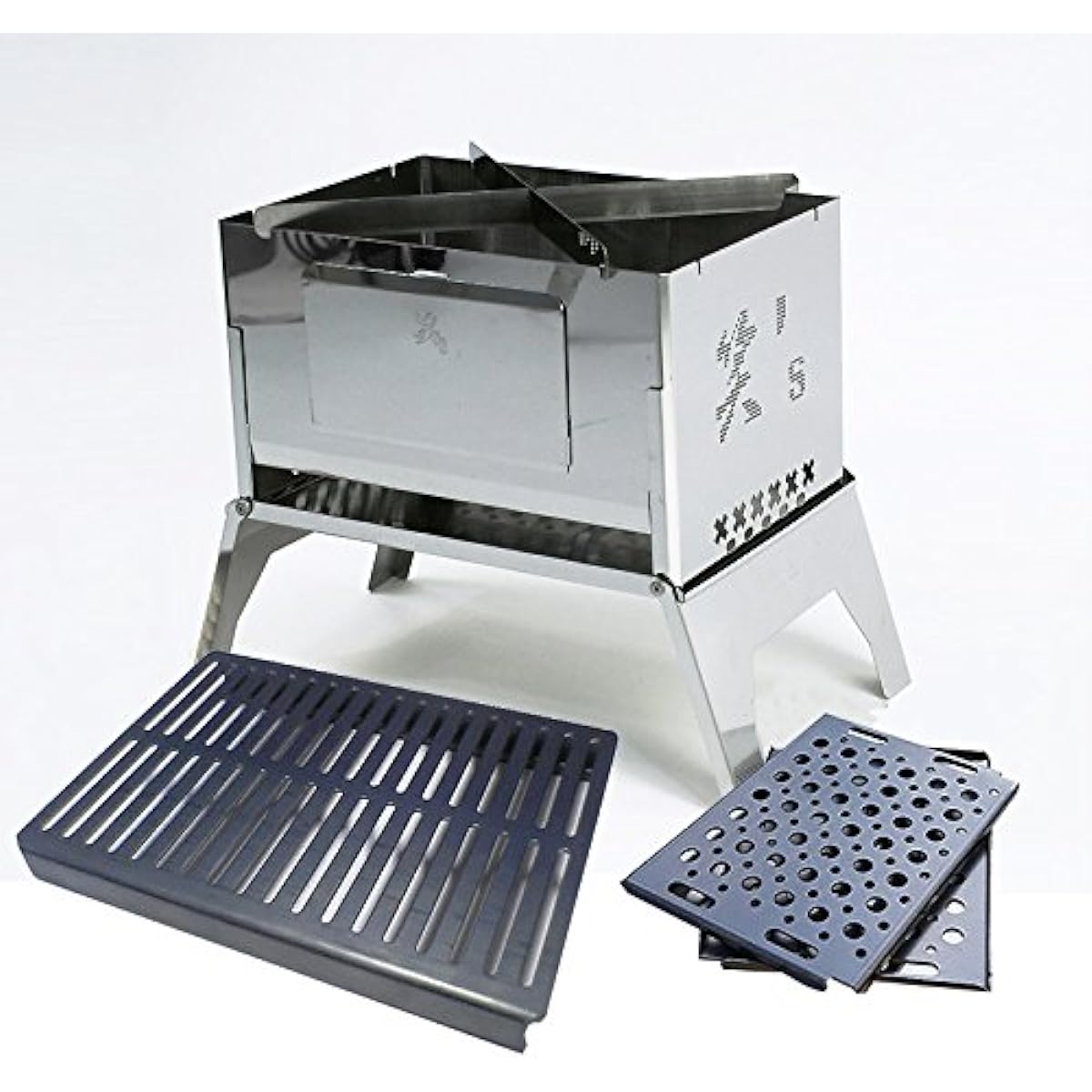 [Set product] Sho's bonfire grill 3-piece set (A-4, black iron plate, Rostle)