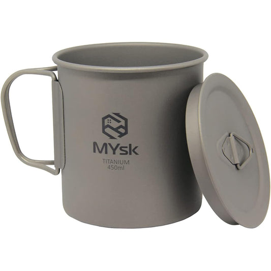 MYsk Single Wall Titanium Mug with Lid 450ml MT-SWM450WL