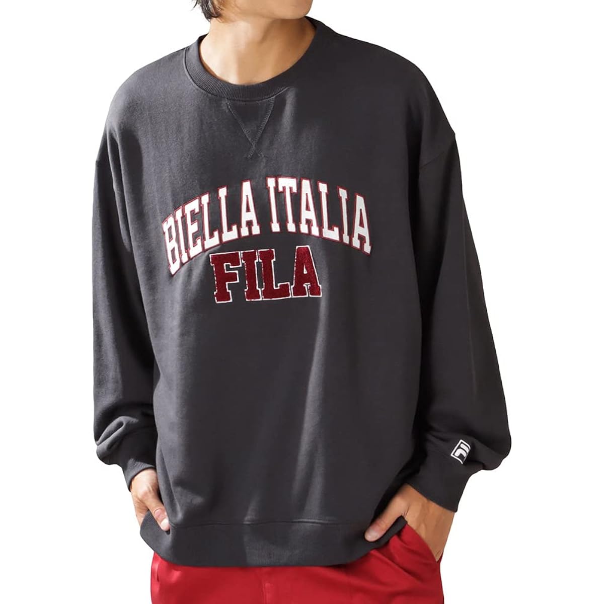 [Fila] Sweatshirt M L XL 3 Colors Unisex Unisex Sagara Embroidery Big Silhouette Logo Pullover Sweatshirt Brand Popular Tops Men's