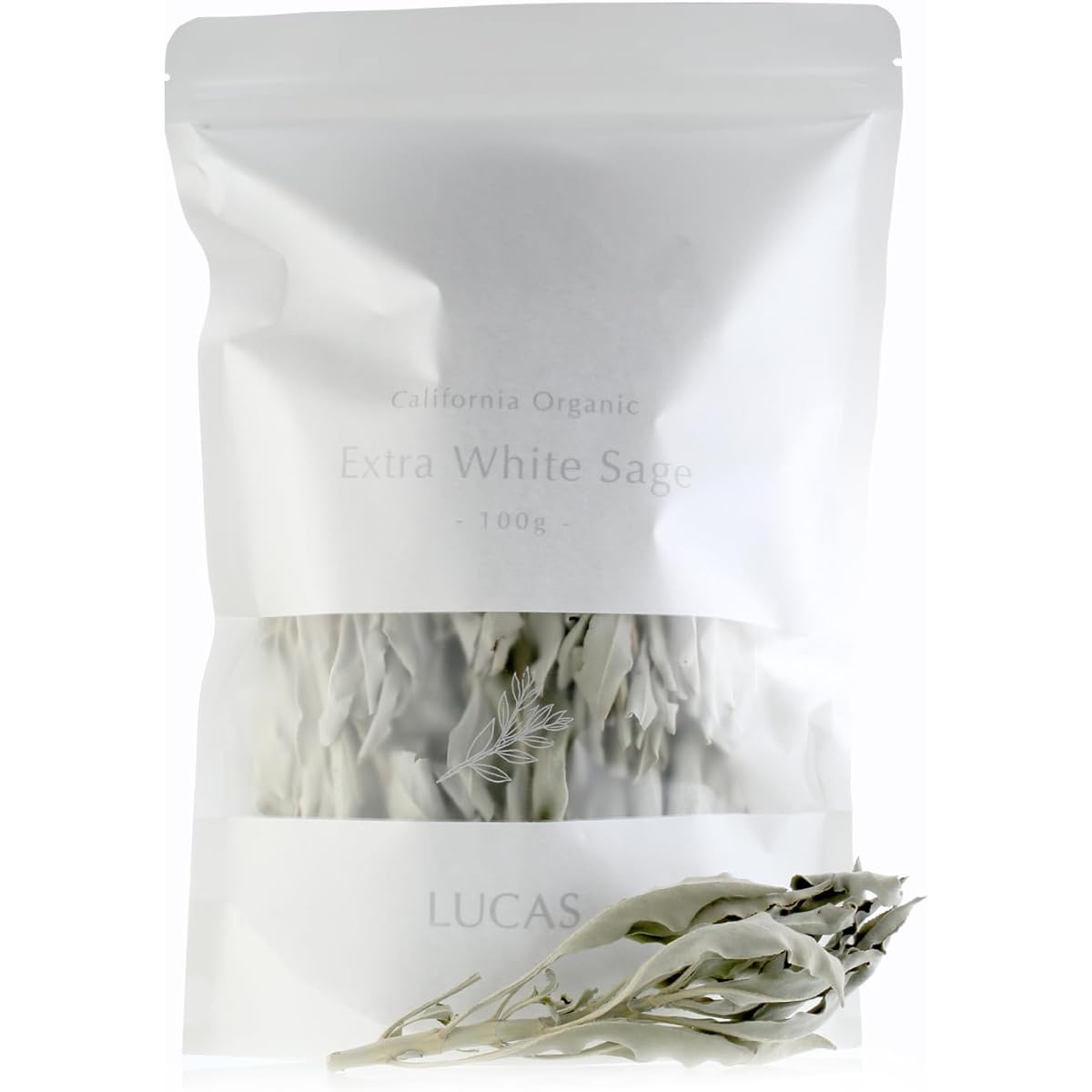 White sage from California, organic, pesticide-free, purified, branched leaf white sage (USDA/CCOF/White Sage Association certified) LUCAS (100g)