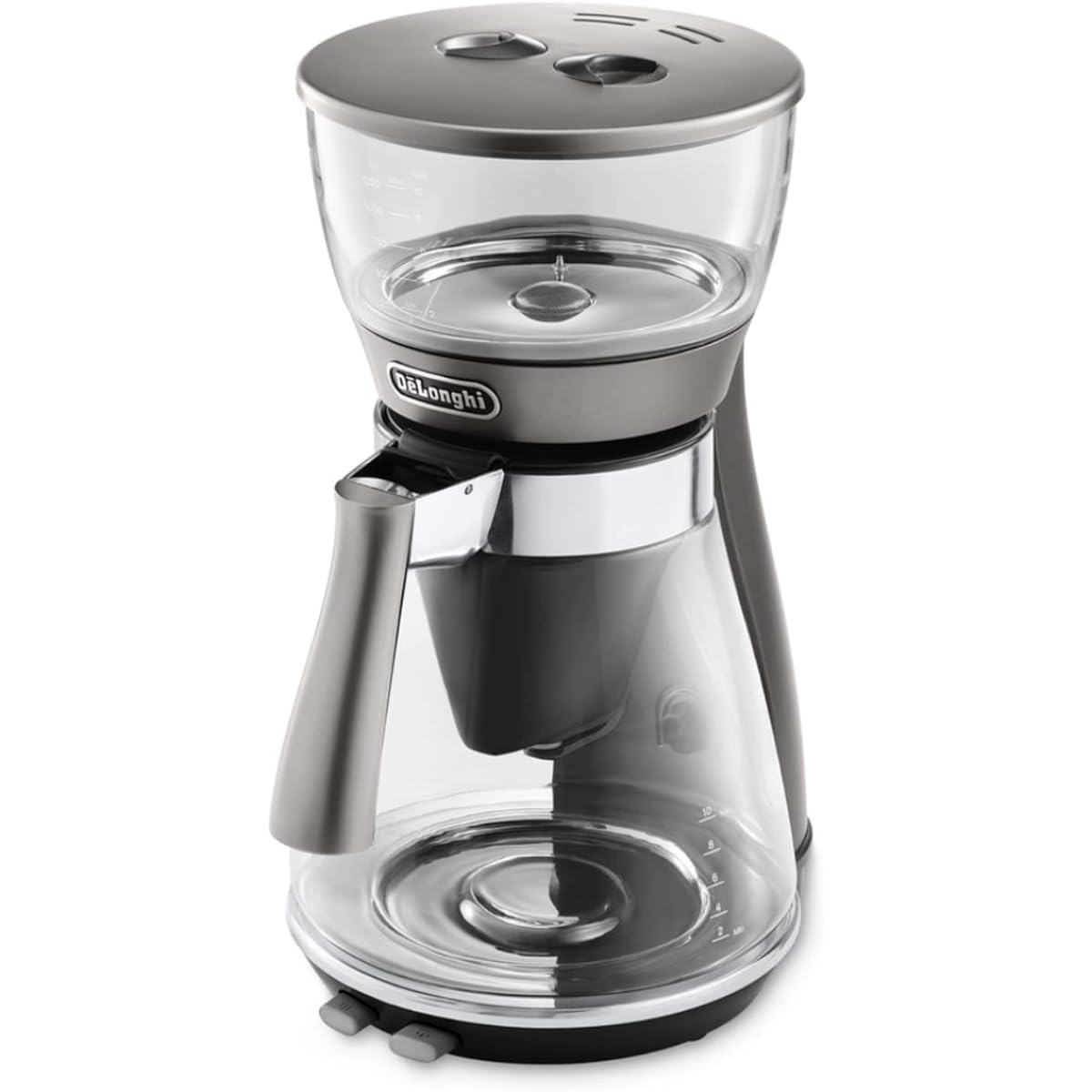 De'Longhi Drip Coffee Maker Cressidra ICM17270J Regular Coffee ECBC Certified for 10 Cups Equipped with Iced Coffee Mode Hourglass Form [Silver] 3 Year Warranty with DeLonghi Family Registration