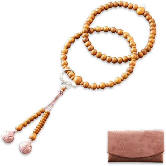Kyoto Buddhist Altar Hayashi Prayer Beads Jodo Sect Sebai (For Women) Official Ceremony [Bead Bag Set] SW-016 Kyoto Prayer Beads