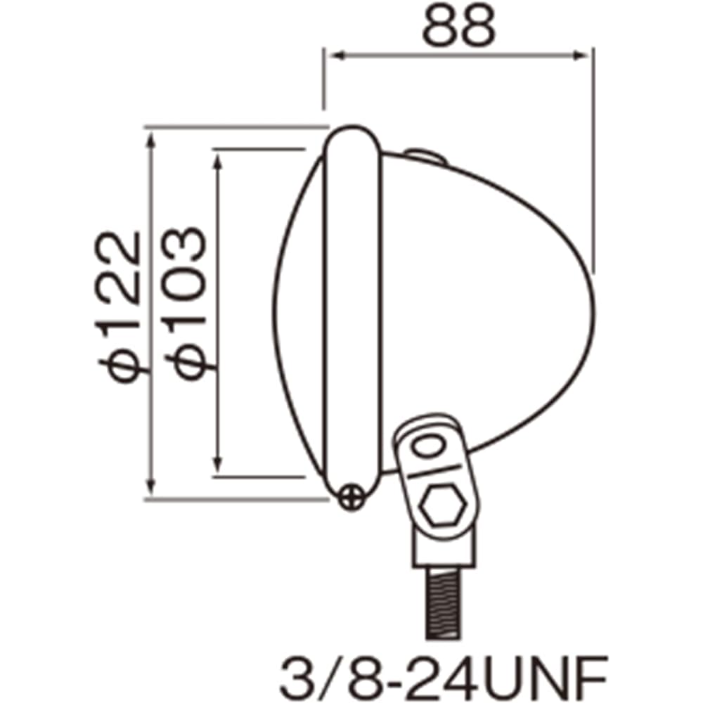 Daytona 4.5 inch Bates type headlight multi reflector type (12V35/35W) 45307