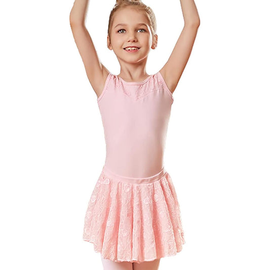 Manana ma9 Silkily 2way Manana Leotard Ballet Children's Skirt Separate Snap Floral Pattern Costume Kids Junior Girls