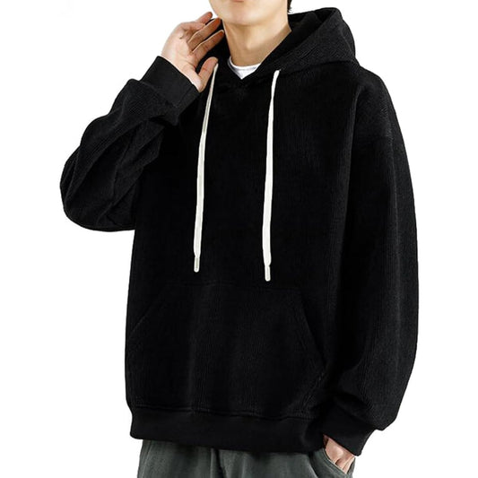 [ODFMCE] Men's Long Sleeve Hoodie, Spring, Stylish, Pullover, Hooded, Plain, Loose, Large Size