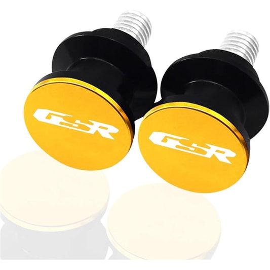 DEMUR Motorcycle Rear Swing Arm Spool Slider M8 Arm Stand Screw Protector Suzuki GSR400 GSR600 GSR750 GSR 400 600 750 All Years Swing Arm Slider Spool (Size : Gold)