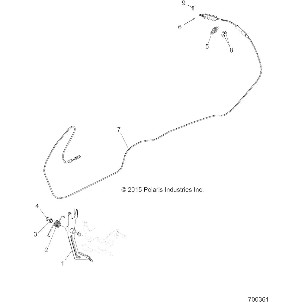POLARIS OEM Dieselcable Throttle 2015-2018 Ranger Diesel 7082337