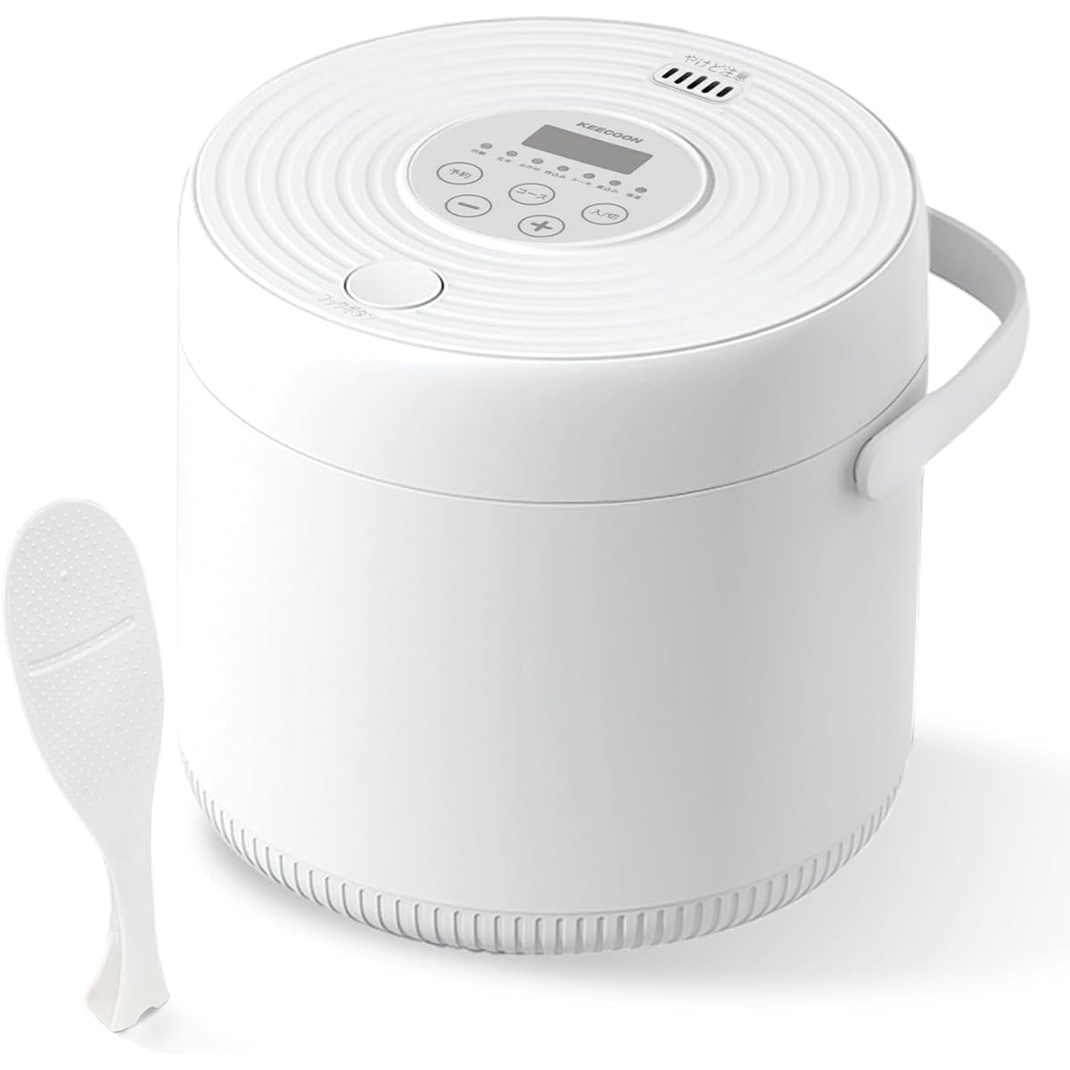 KEECOON Rice Cooker, 3 Cups, Living Alone, Mini, Small, Microcomputer Type, 6 Convenient Modes (Rice Cooking/Brown Rice/Porridge/Cooking/Cake/Stew), Heat Reservation, Mini Rice Cooker, Living Alone, For 1 Person, Convenient to Carry, Camping, White