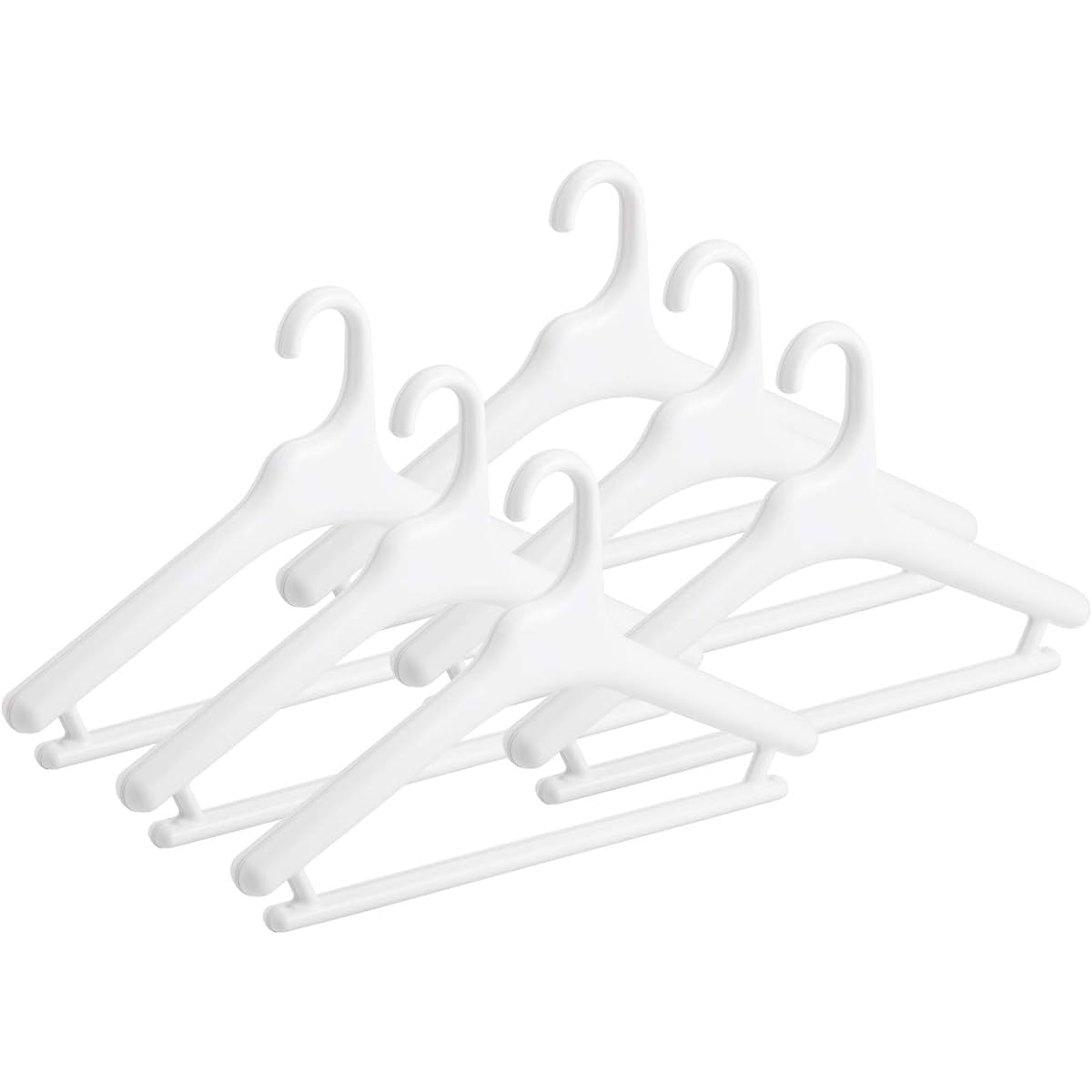 Like-it Width: Approx. 42cm Jacket Shirt Keeps Its Shape Men's Hanger 6P White Made in Japan MID-M6P