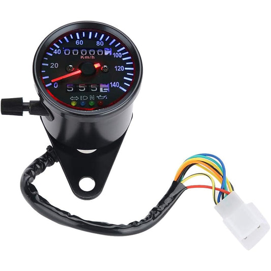 Motorcycle Odometer LED Backlight 12V Motorcycle Dual Tachometer Odometer Gauge Kit Cafe Racer