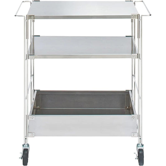 MUJI Stainless Steel Unit Shelf Wagon Set Width 64.5 x Depth 41 x Height 70.5cm 37167018