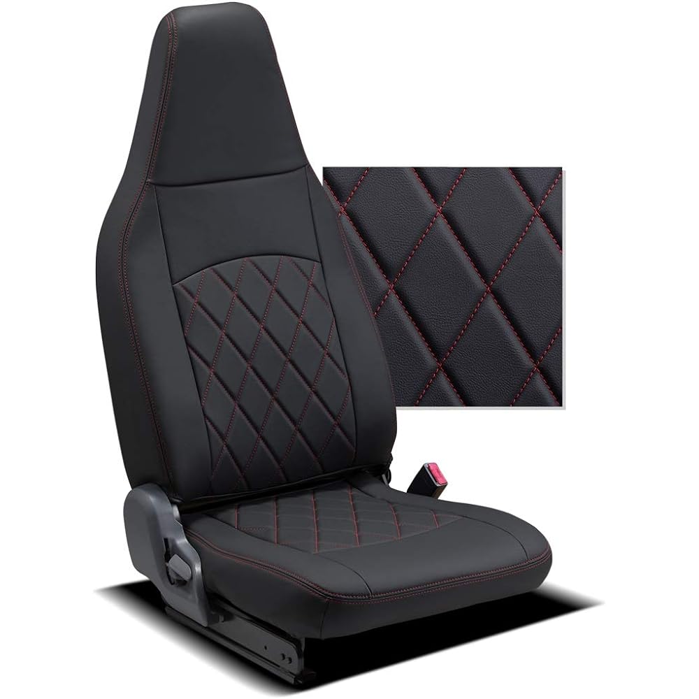Clazzio Seat Cover Hijet/Sambar Clazzio Strong Leather Quilt Type Black x Red Stitch 1st Row Only ED-4004-[45EDD4004X011KA]