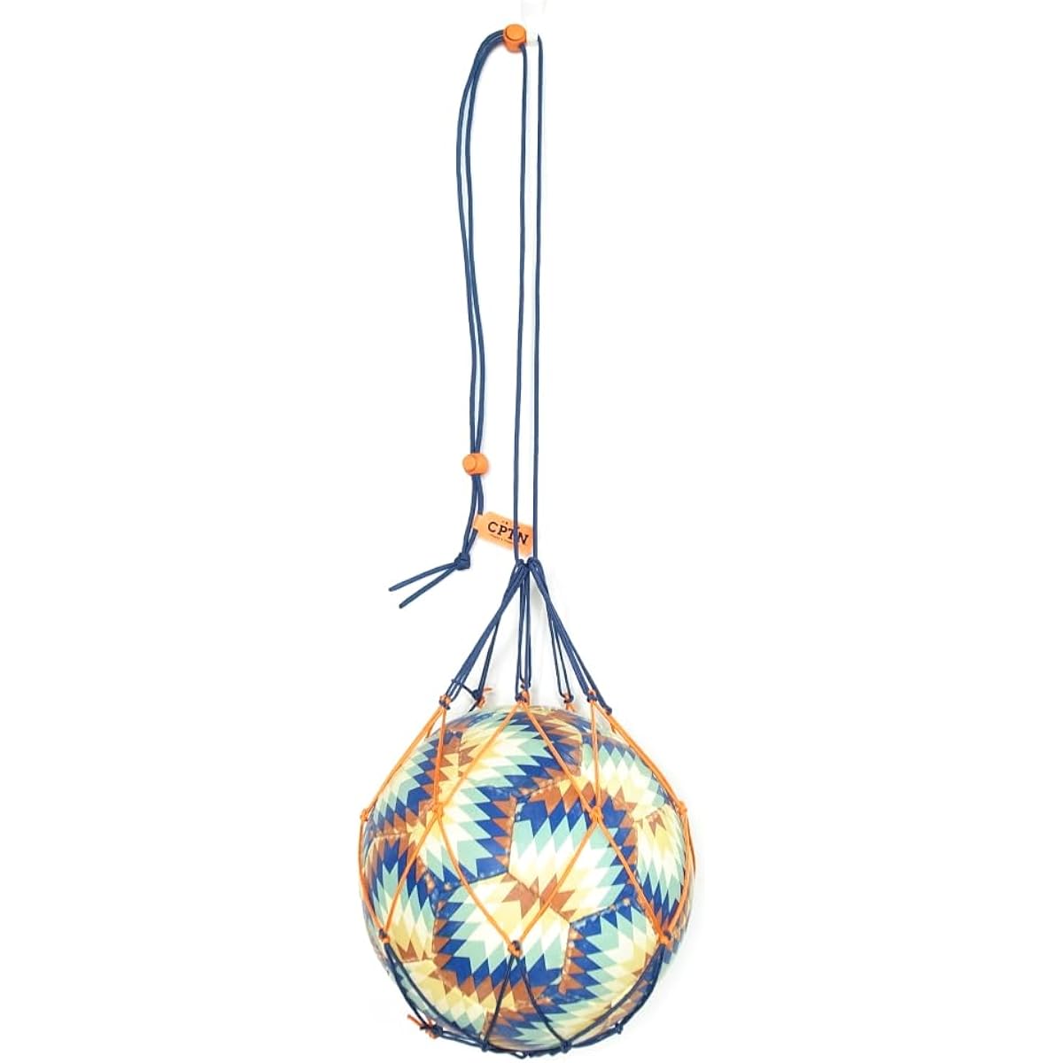 [Ball net to improve your lifting] Lifting practice Soccer training ball bag (Navy x Orange)