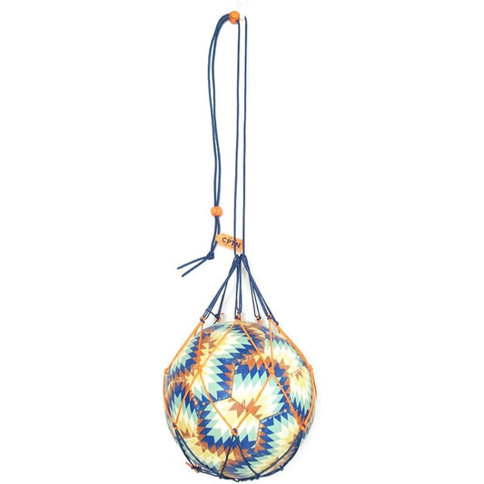 [Ball net to improve your lifting] Lifting practice Soccer training ball bag (Navy x Orange)