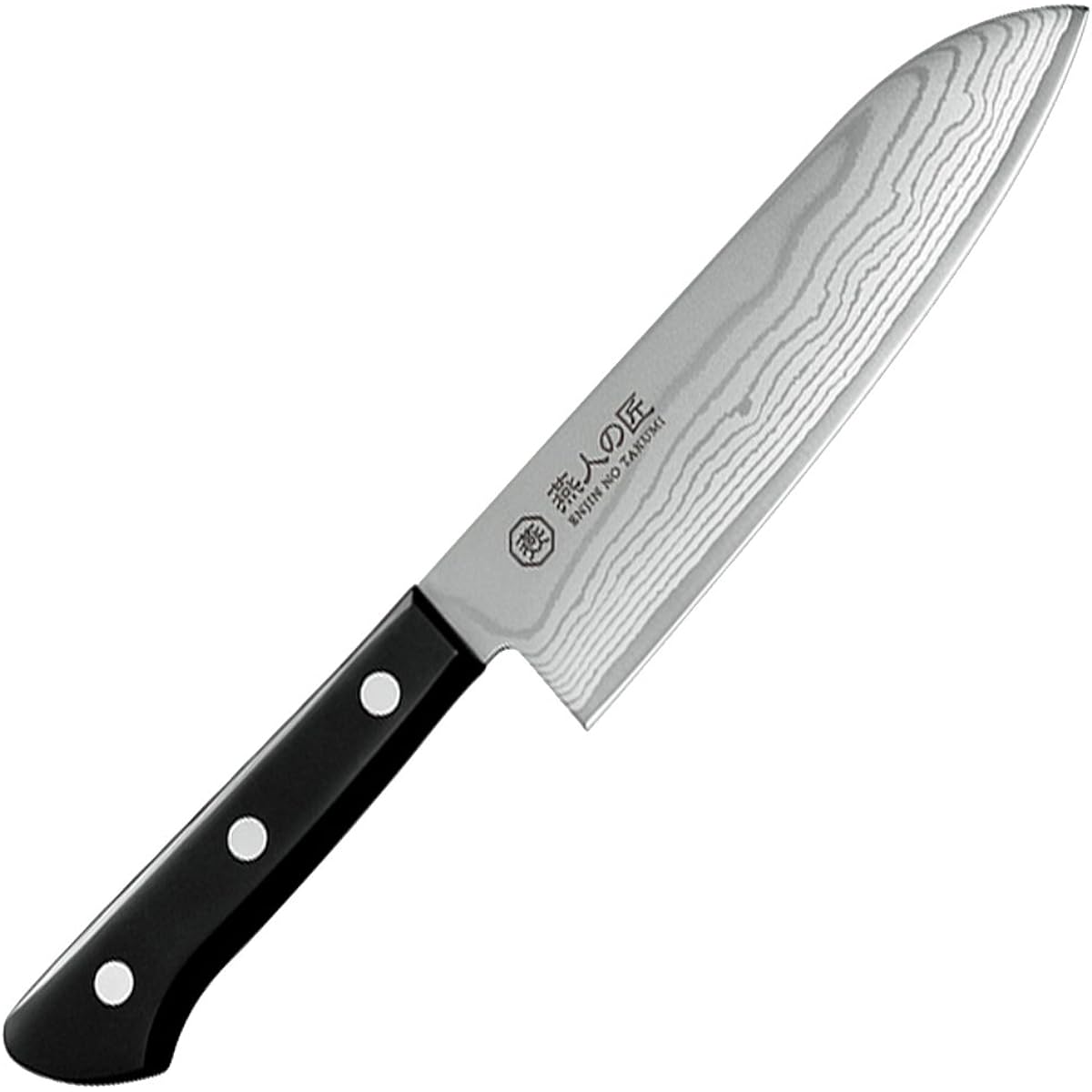 Yokoyama Tsubameto Takumi Damascus Knife Kasumi Nagashi Santoku Knife 170mm ETK-1500