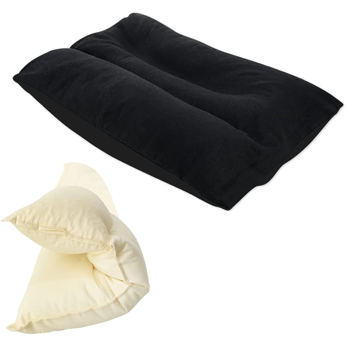 Game Sleeping Pillow for Growing Children, Height Adjustable and Fully Washable, Straight Neck, Length 35 Width 50 Height 4.5-7cm (Black)