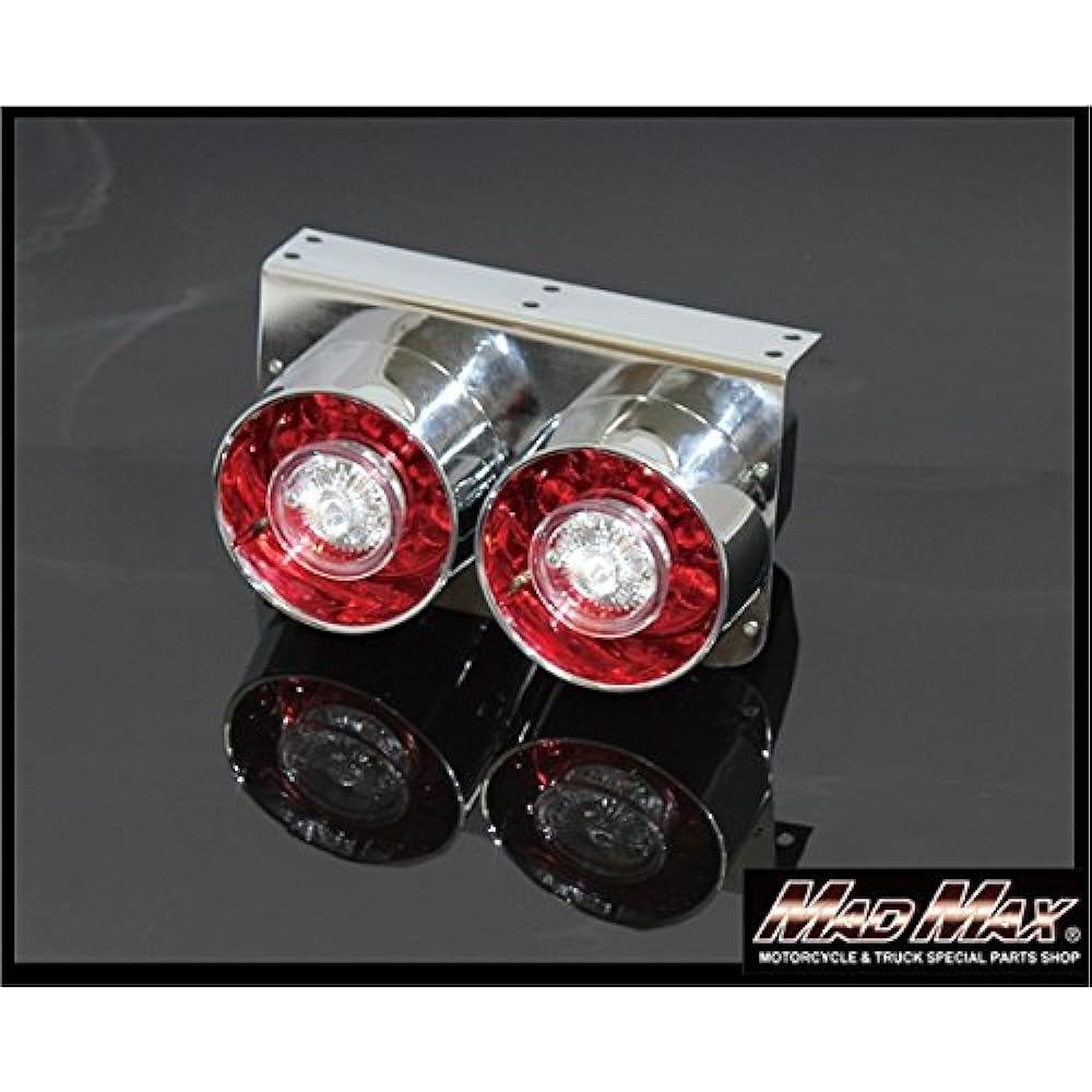 MADMAX MM73-SN2-01 2 LED Round Rocket Tail Lamp for Small and Medium Trucks Red/Clear 24V Only