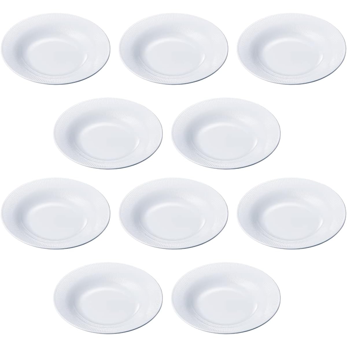 Taiwa Medium Plate Main Dishes White 23cm Set of 10 Simple Dishwasher Safe Melamine Tableware Stackable Commercial Use Made in Japan Luce BY-10-W