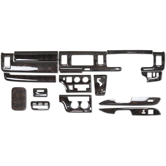 TRISTAR'S [Hiace Regius Ace 200 Series 1, 2 Type, 3 Type, For Standard Body] Interior Panel, 16 Pieces, Black Woodgrain, Mahogany