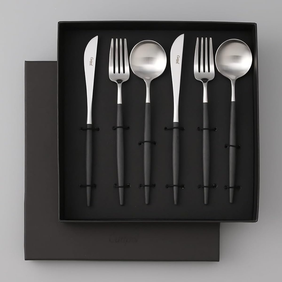 Cutipol (Genuine) ()GOA Black Silver Dinner Set 6pcs