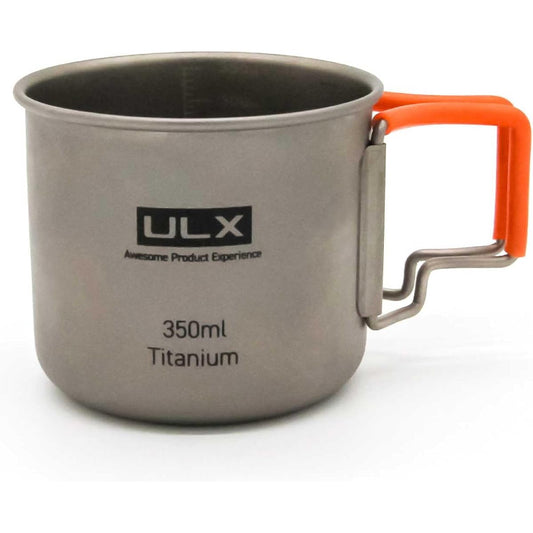 ULX Titanium Mug 350ml Open fire OK Silicone tube standard [Outdoor brand from Fukuoka: ULX] Single wall titanium mug