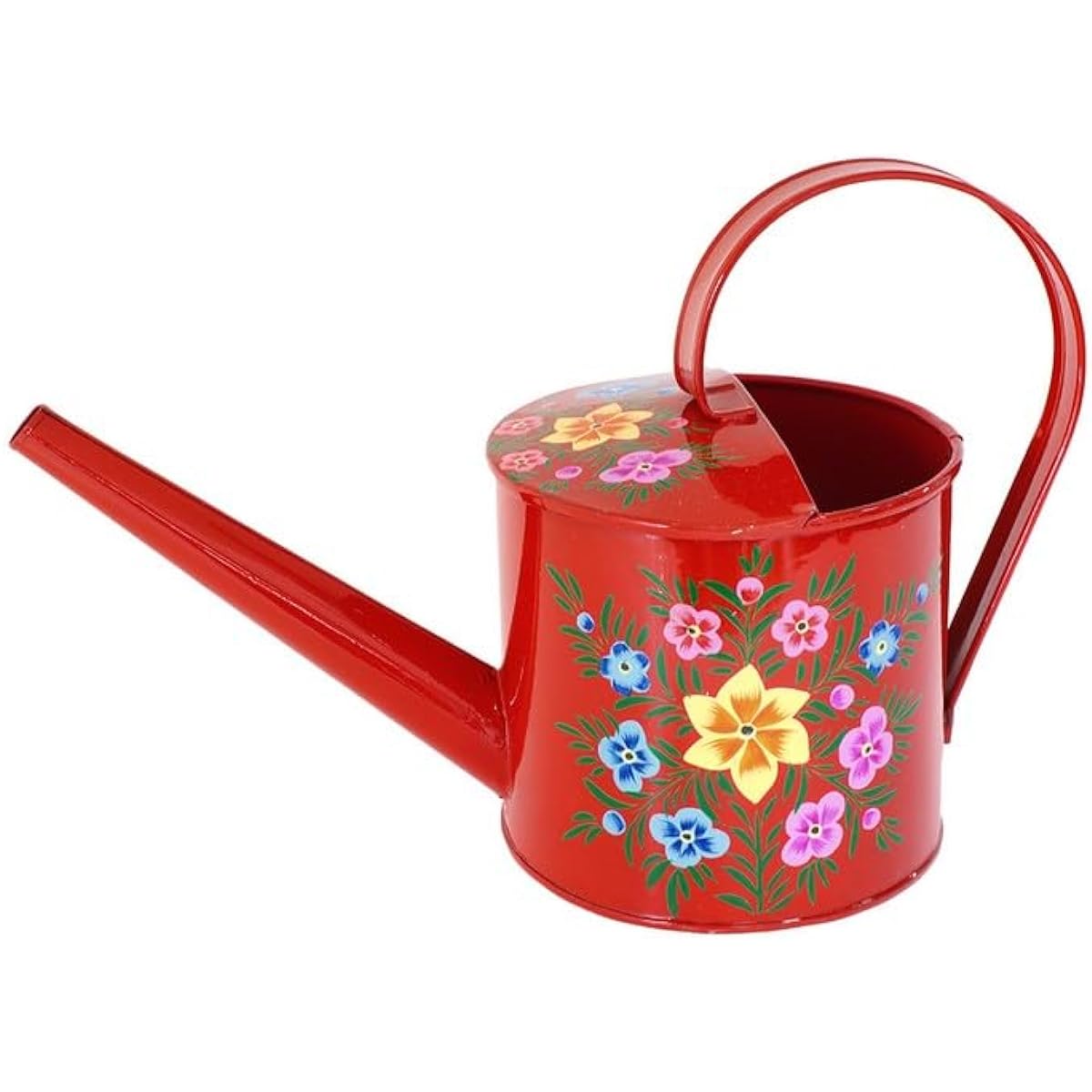 Kashmir Paint Iron Watering Can Red