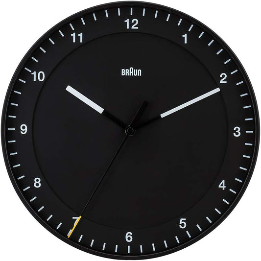 [Brown] BRAUN Clock Wall Clock BC17B Black Black Classic Large Analogue Wall Clock Wall Clock Analog Brand Interior [Parallel Import]