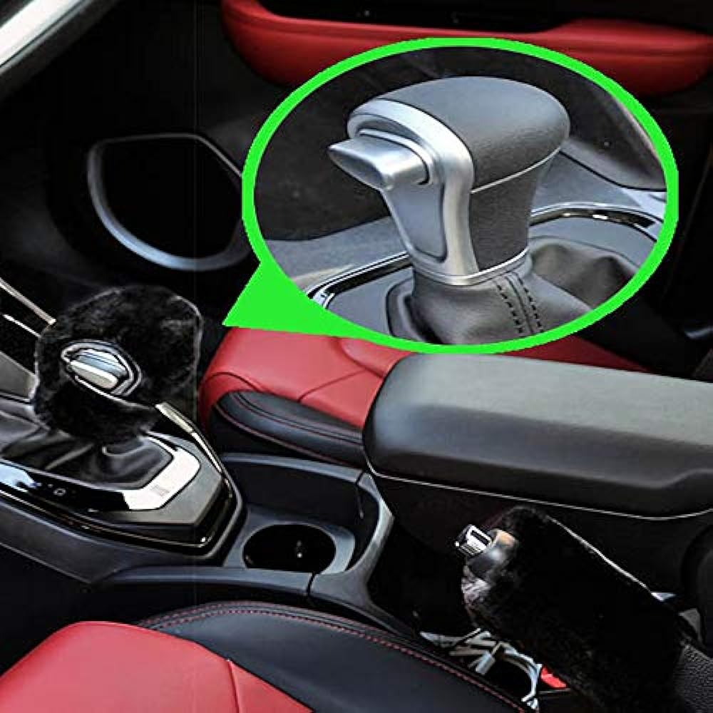 ACDIAC Universal 3 Points Plash Steering Wheel Cover Thick Ladies Fake Wand Brake Cover & Gear Cover Set Warm Winter Styling Interior 15 "(38cm) Black CMRBT3JT-SWL-22