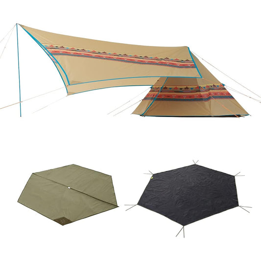 LOGOS Navajo Tepee300 & Bridge Hexatarp Set-BB 71908000 Tent Family Tarp Tent Flame Retardant