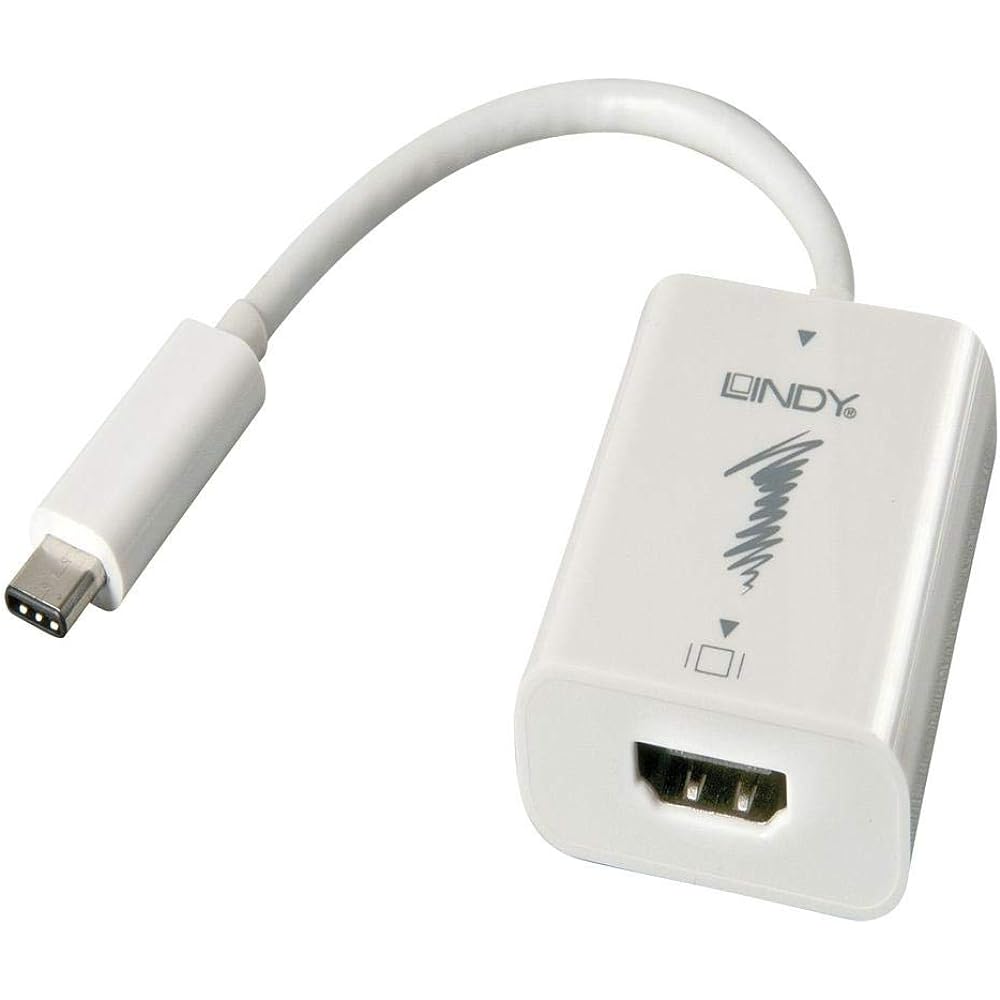 LINDY USB 3.1 TypeC to HDMI conversion adapter cable, Thunderbolt 3 compatible, 0.15m (Model number: 43192)