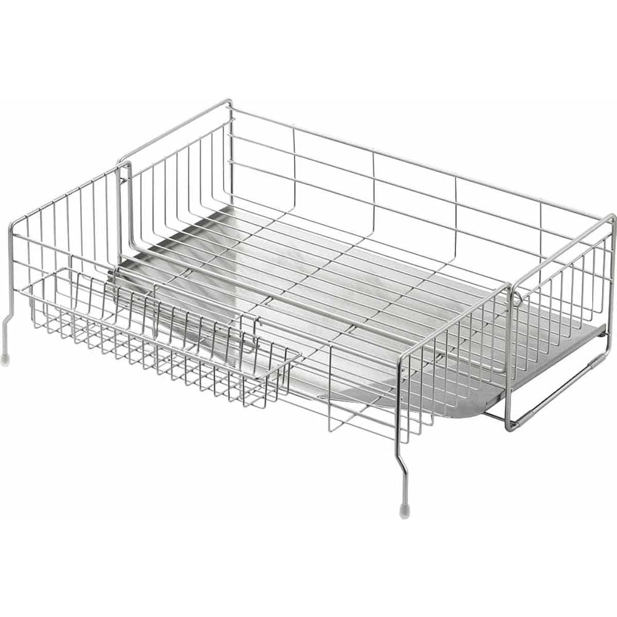 Yoshikawa Drainer Rack Drainer Basket with Chopstick Rest, Width 20 x Depth 47cm, For 4 to 5 People, Made in Japan, Tableware, Sink Side, Wide, Deep 1305933