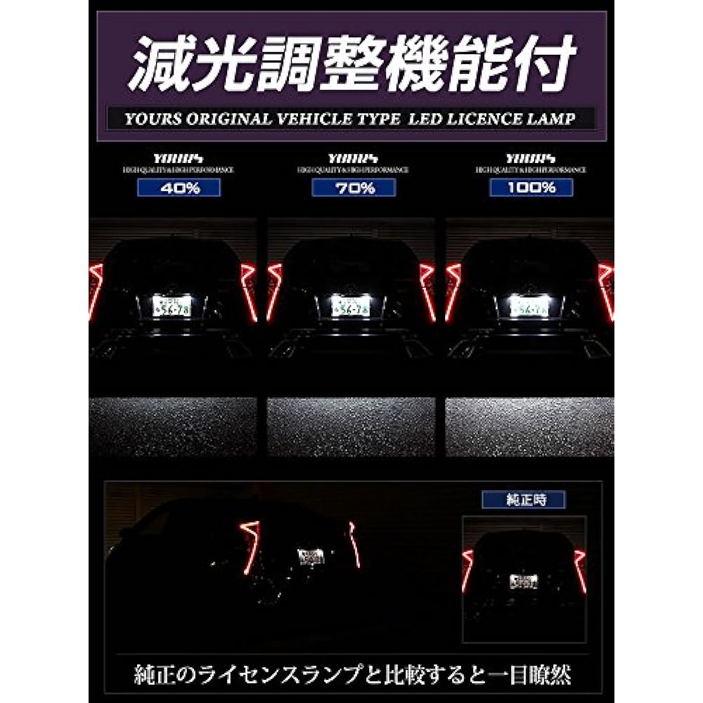 YOURS Toyota Prius 50 Series Number Light CREE LED License Unit (with Dimming Adjustment Function) Set of 2 yf801-3524 [2] S