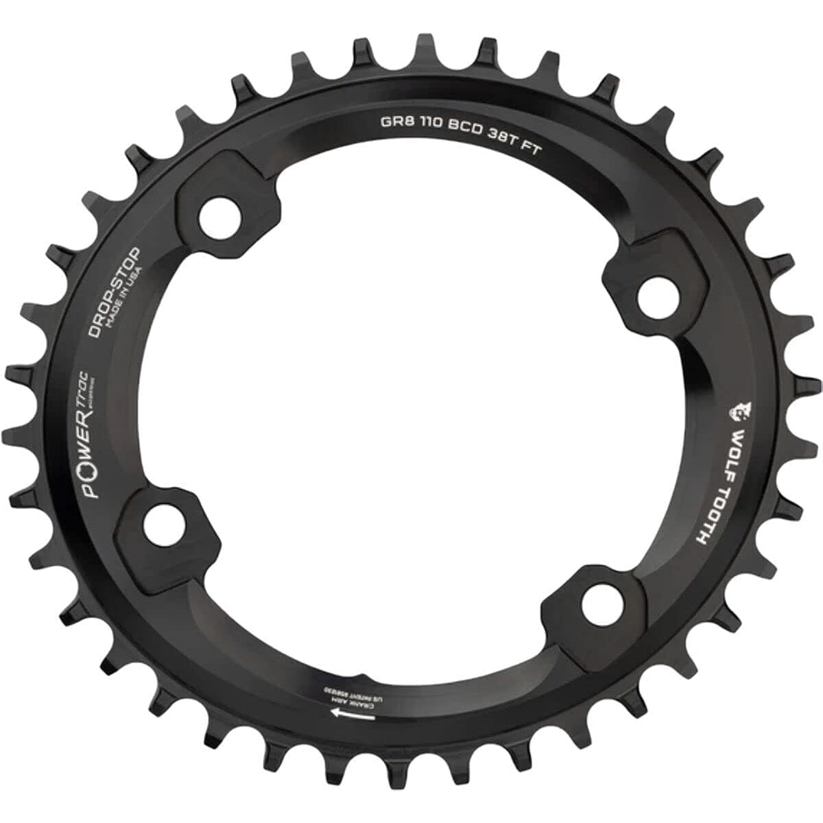 Wolf Tooth Elliptical 110 BCD 4 Bolt Chainring for Shimano GRX 46T