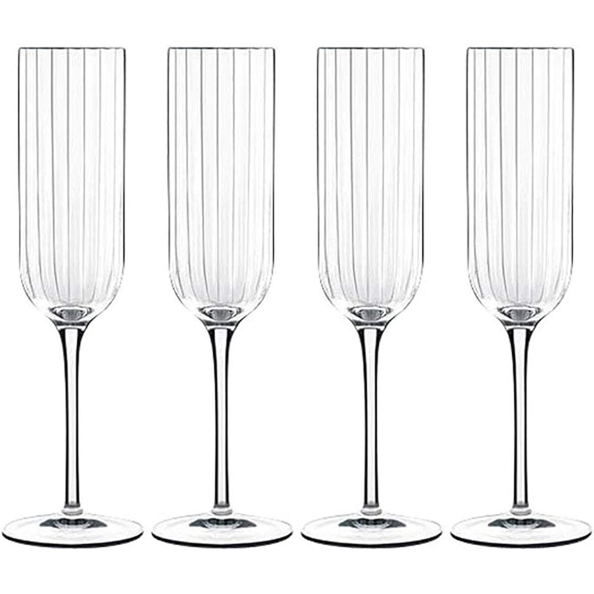 Luigi Bormioli Champagne Glass Clear 210ml Flute Champagne Glass LU28(11283/01)(4) 4 Pieces