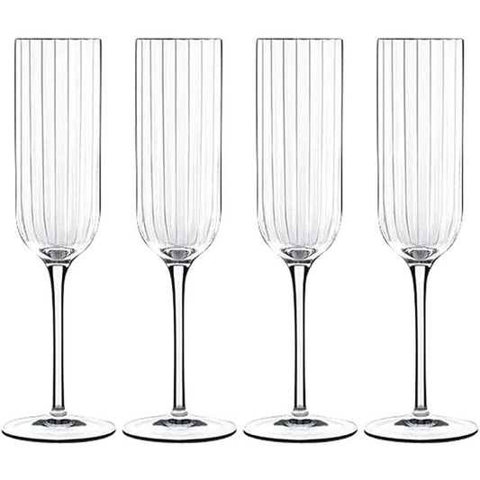 Luigi Bormioli Champagne Glass Clear 210ml Flute Champagne Glass LU28(11283/01)(4) 4 Pieces