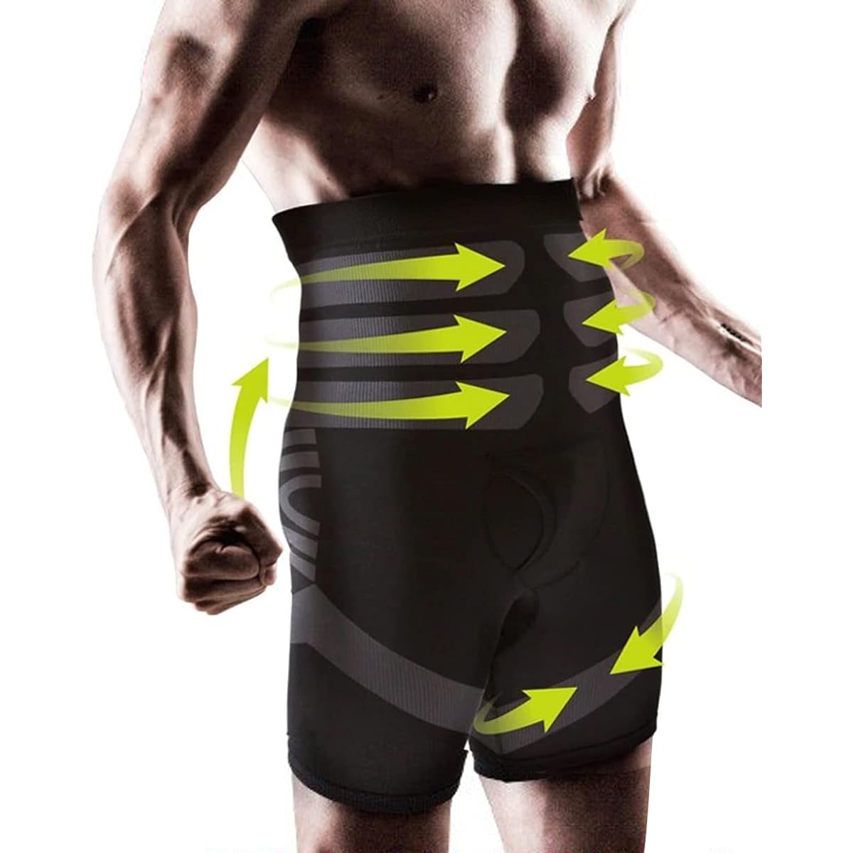 [NEIGHBOR CLOWN] Compression Spats, Men's, Diet, Slim, Just Change Your Usual Pants, Innerwear, Open Front, Underwear, Pants, Daily Life, Wear Under Suit, Abdominal Muscles, Compression, Stomach, High Waist (Black, Black) [Japanese Manufacturer Product]