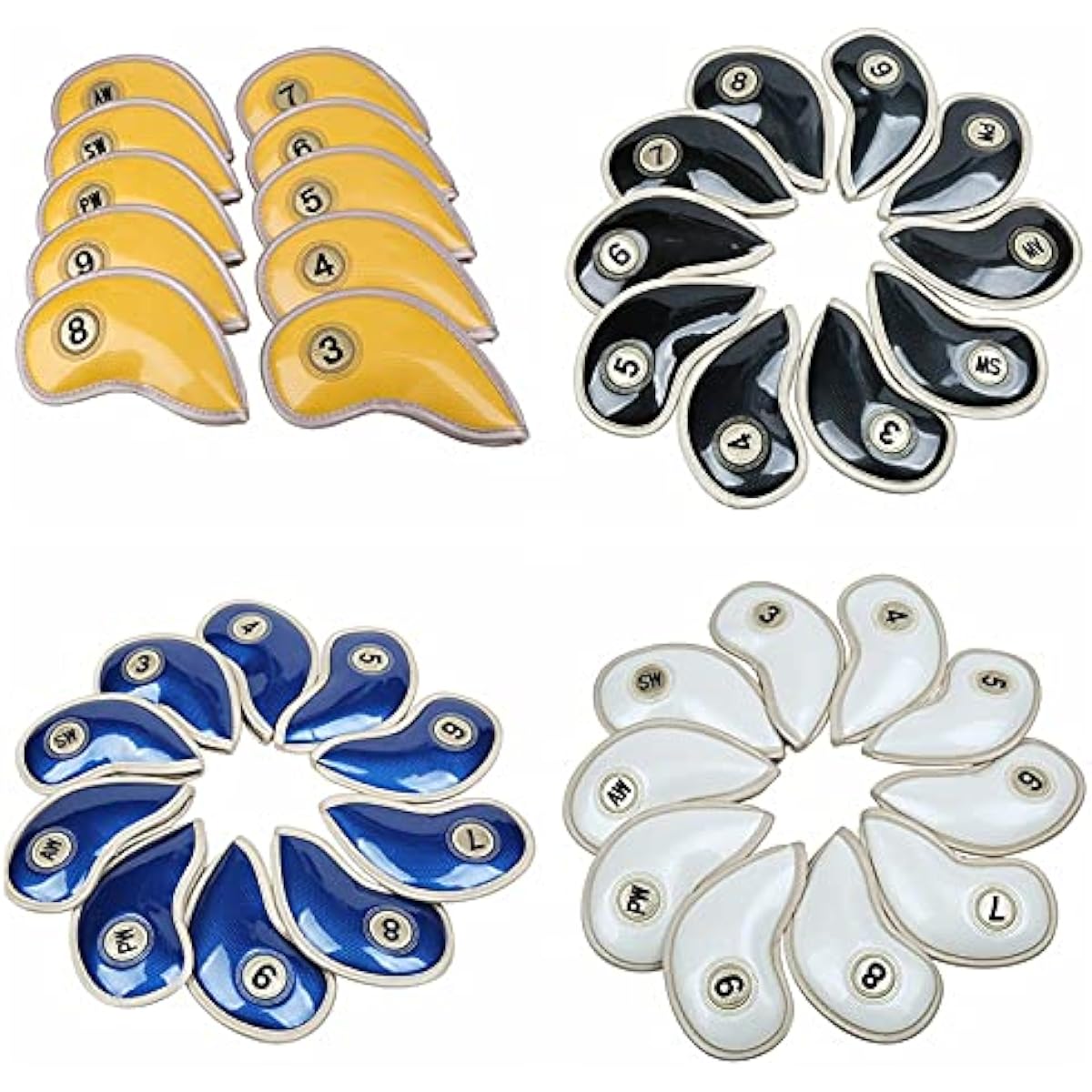 Iron cover leather embroidered waterproof 5 colors to choose from 3 to 9 AW PW SW 10 pieces set