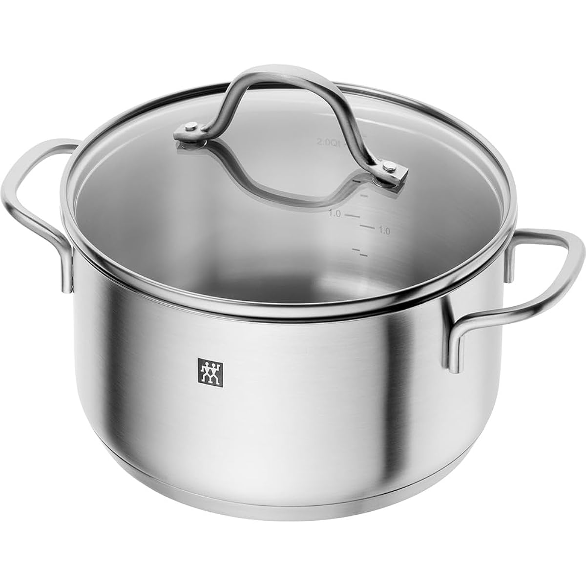 ZWILLING "Flow Stew Pot 20cm with Glass Lid" Two Hand Pot 3 Layer Bottom Structure Stainless Steel 3.0L 10 Year Warranty [Authorized Japanese Product] FLOW 71022-200