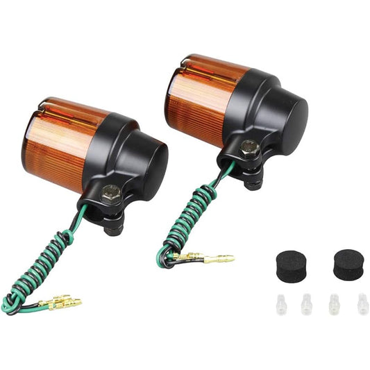 POSH Motorcycle Supplies Turn Signal Super Bike Type (2 Pieces) No Bulb Single Bulb Black Body/Orange Lens 093031-26