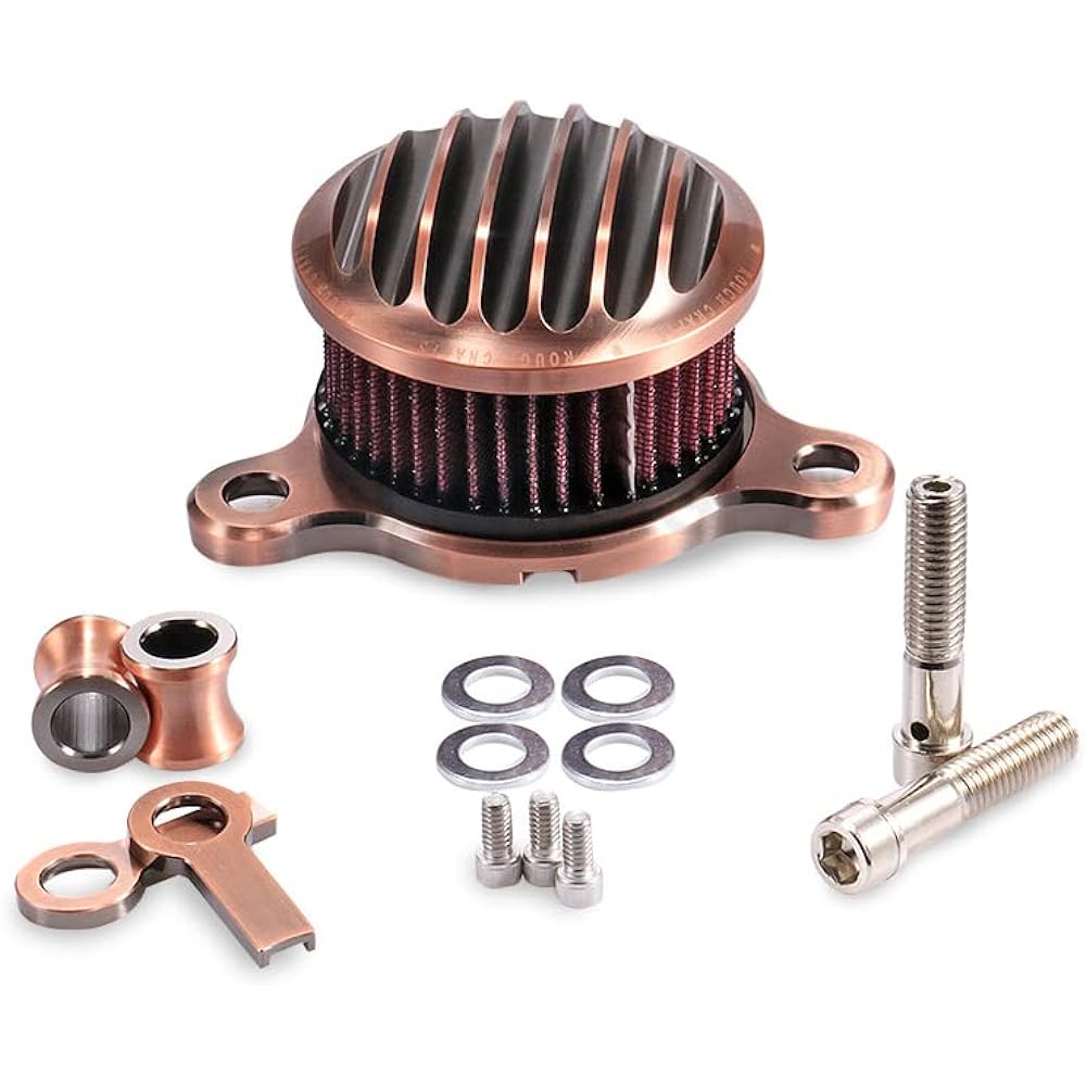 Retro Design Air Cleaner Intake Filter System Kit for Harley-Davidson XL883 XL883N XL883R XL883P XL1200 XL1200L XL1200X Iron 883 Forty Eight XL1200X 2004-2016 Billet Aluminum CNC Machined