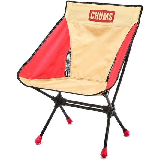 CHUMS Compact Chair Booby Footlow Chair Beige/Red H72 x W49 x D30cm CH62-1772-B044-00