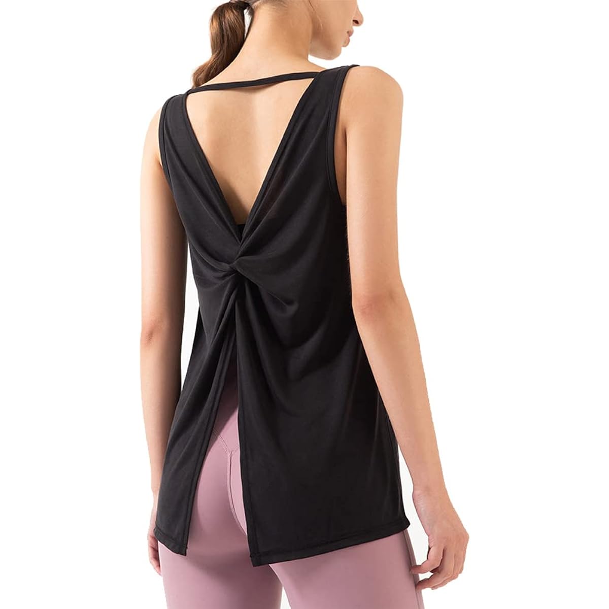 [vimare] Yoga Wear Long Length Tank Top Body Cover 2way Ribbon Hot Yoga Women's