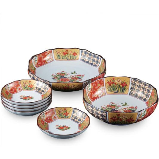 RAO3Z Ranchant Hospitality Set Multi Plate Φ24x5.2/Φ21x6.5/Φ14x3cm Old Imari Kinsai Arita Ware Made in Japan