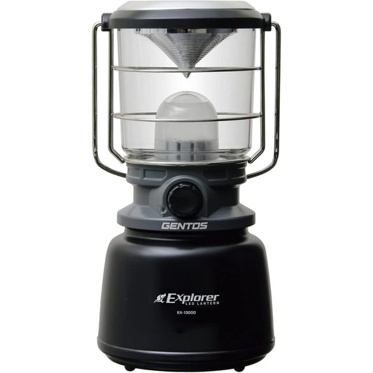 GENTOS LED Lantern, AA Battery, 1300 Lumens, White/Cool White/Warm Color, Stepless Dimming, Candle Mode that Flickers Like a Flame, Explorer EX-1300D, Camping, Disaster Prevention