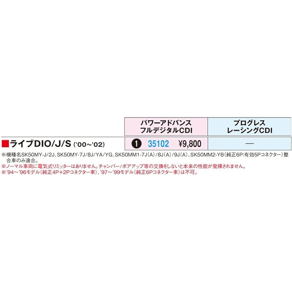 Daytona Motorcycle CDI Live DIO/J/S (00-02) Power Advance Full Digital CDI 35102