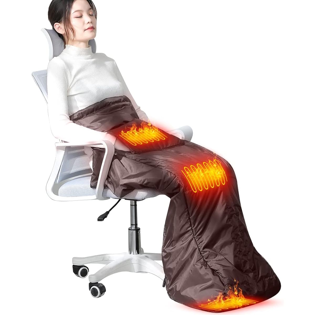 MACOLAUDER Hot Leg Heater, Electric Foot Warmer, Lap Blanket, Hot Foot Heater, Foot Warmer, Foot Warmer, Foot Warmer, Foot Pocket, Foot In Cushion, Kotatsu Table, 10 Seconds Fast Heat, Overheat Protection, Washable, PSE Certified, Brown