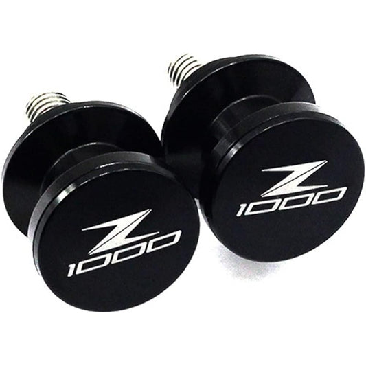 DEMUR 10mm Motorcycle Swing Arm Spool Slider Protector Swing Arm Stand Screw Slider For Kawasaki Z 1000 Z1000 2003-2013 Swing Arm Slider Spool (Size : Black)